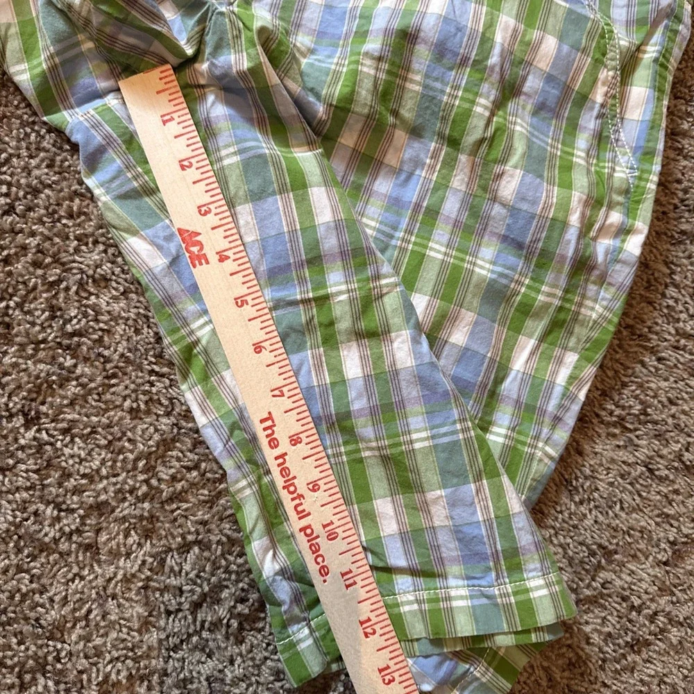 J Crew Women's Green Plaid Long Bermuda Shorts City Fit Size 14 Y2K